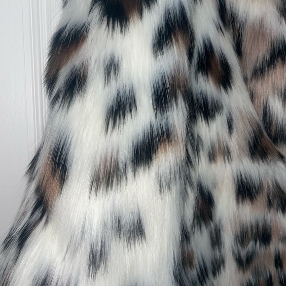 Donna Salyers Fabulous Furs Wild Side faux Fur Abstract Leopard Coat Sz XS NWOT - Picture 5 of 10
